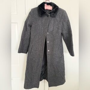 Rothschild Charcoal Pea Coat with Black Collar